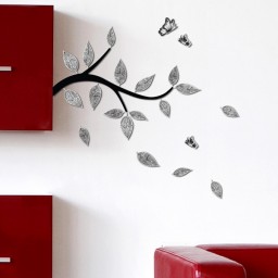 54507 Branch, Samolepiace 3D penová dekorácia na stenu Crearreda, veľkosť 31,5 x 34 cm