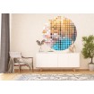CR 3324 AG Design fototapety ekologická vliesová samolepiaca 2-dielna okrúhla Farebná geometria, veľkosť 140x140 cm