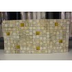 3D obkladový umývateľný panel PVC mozaika mramor so zlatom, veľkosť 50 x 100 cm