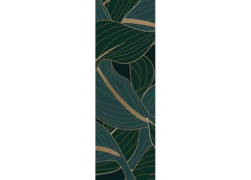 FTNVL 3728 AG Design vliesová fototapeta 1-dielna Dark Green Leafes, veľkosť 90 x 270 cm