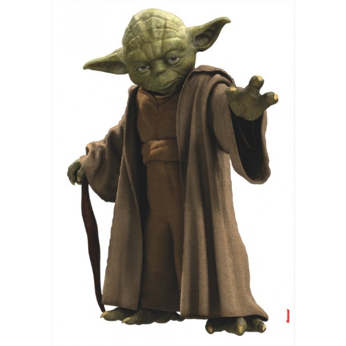 14721 Komar samolepiace dekorácie - dekoračné nálepka Star Wars Yoda, veľkosť 100 x 70 cm
