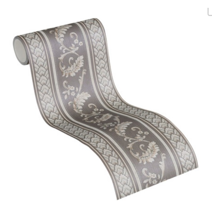 2813-19 Samolepiaca bordúra grécky motív šedo strieborná, veľkosť 4 cm x 5 m