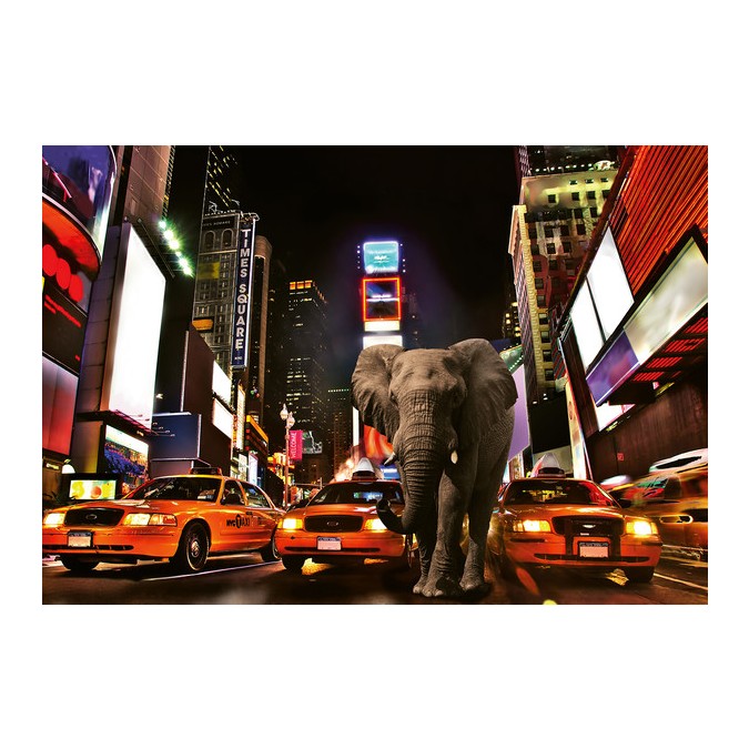 KT-W+G-293032 Papierová digitálna obrazová fototapety Slon v New Yorku, veľkosť 368x254 cm