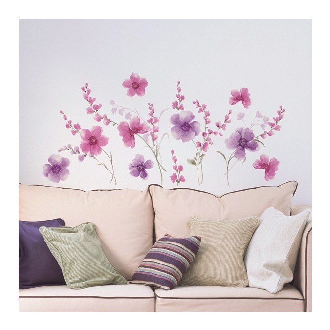 57717 Purple Flowers, samolepiace dekorácie Crearreda, veľkosť 70x100cm