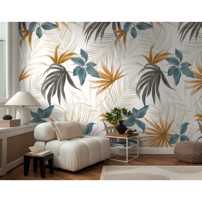 79145-1 Tapetový panel / vliesová tapeta, role 8,80x0,53 m, farba béžová, modrá, hnedá