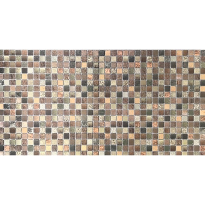 D0014 3D obkladový umývateľný panel PVC obklad mozaika tmavo hnedá, veľkosť 93,5 x 46,9 cm