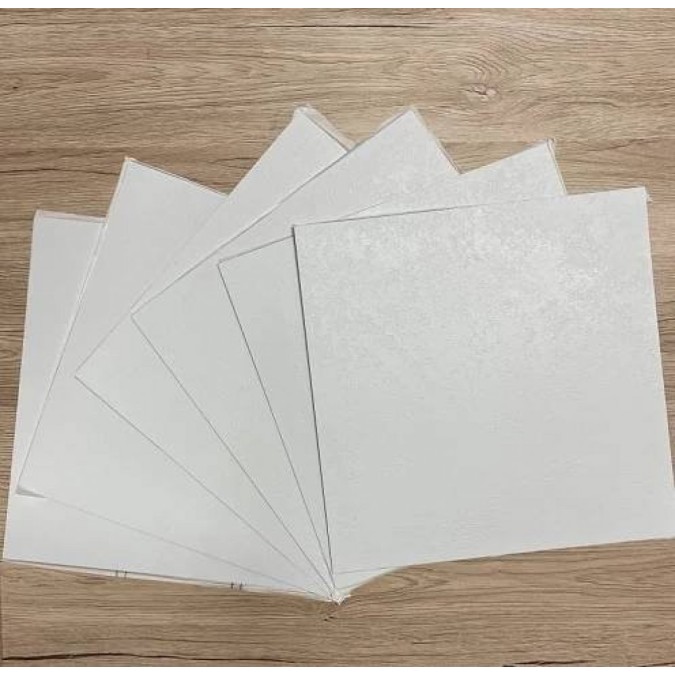 DF0023 Decofloor samolepiace podlahové štvorce z PVC motiv biela matná dlaždice, samolepiace vinylová podhlaha, PVC dlaždive, veľkosť 30,4 x 30,4 cm