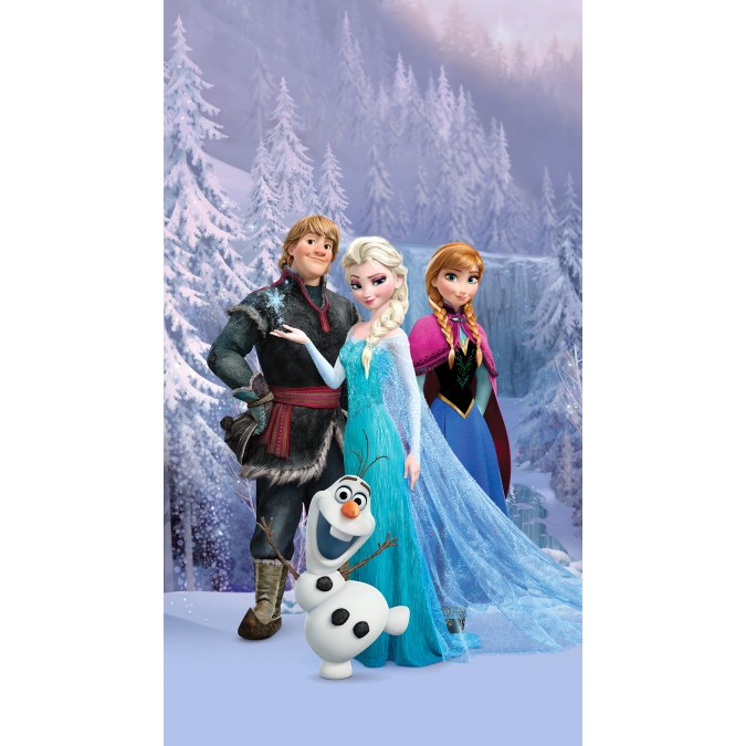 FCP L 6147 AG Design textilný foto záves detský obrazový Frozen - Ľadové kráľovstvo Disney FCPL 6147 s úplným zatienením, veľkosť 140 x 245 cm