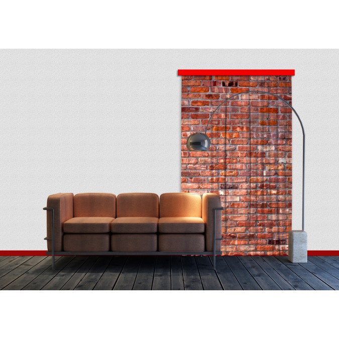 FCS L 7501 AG Design textilný foto záves obrazový Red Bricks - Červené tehly FCSL 7501, veľkosť 140 x 245 cm