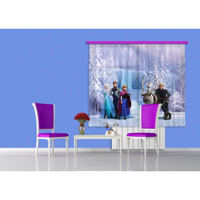 FCS XL 4303 AG Design textilný foto záves detský delený obrazový Frozen All - Ľadové Kráľovstvo FCSXL 4303, veľkosť 180 x 160 cm