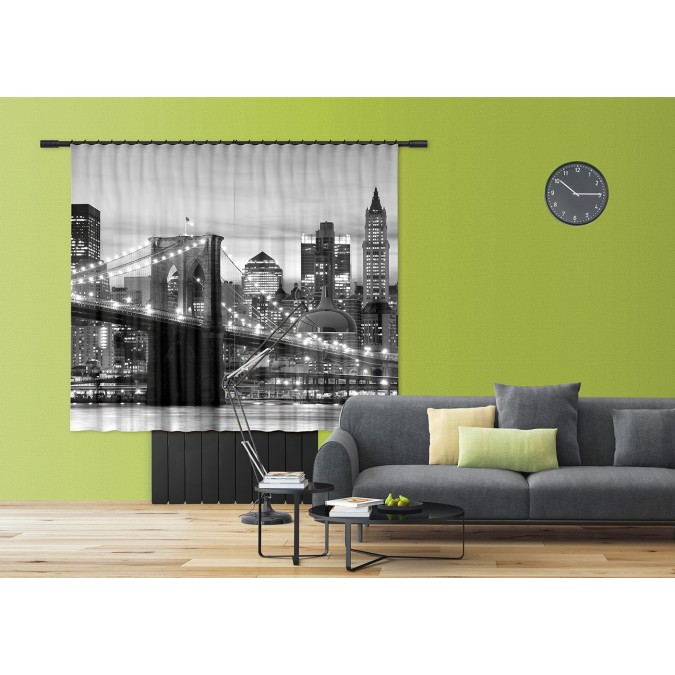FCS XL 4812 AG Design textilný foto záves delený obrazový Bridge - Brooklynský most FCSXL 4812, veľkosť 180 x 160 cm