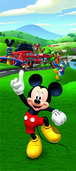 FTDN V 5480 Detská vliesová fototapeta dverná Mickey Mouse, veľkosť 90 x 202 cm