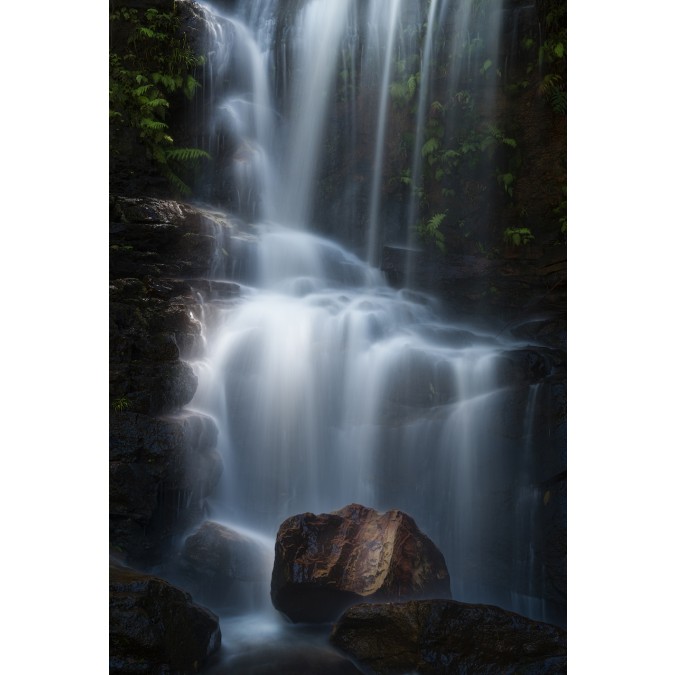 FTNXXL 3023 AG Design vliesová fototapeta 4-dielna Forest Waterfall - Lesný vodopád, veľkosť 360 x 270 cm