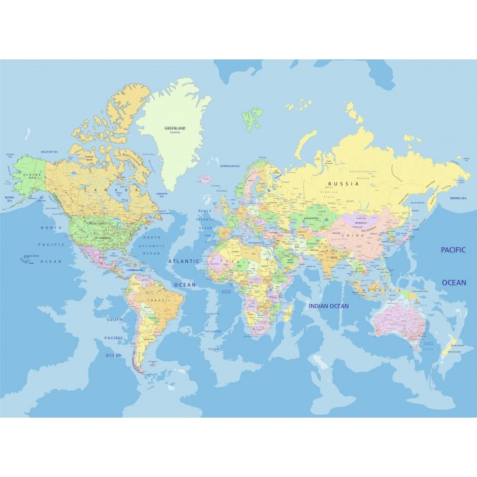 Obrazová fototapety na stenu štvordielna FT xxl 1490 Mapa sveta