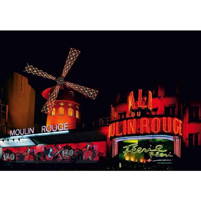 Obrazová fototapety na stenu štvordielna FTxxl0171 nočný život v Moulin Rouge