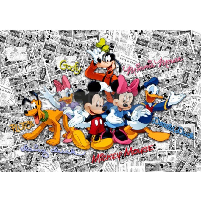 FTD2225 Fototapeta na stenu 4-dielna Disney Mickey Mouse FT 2225, veľkosť 360x254 cm
