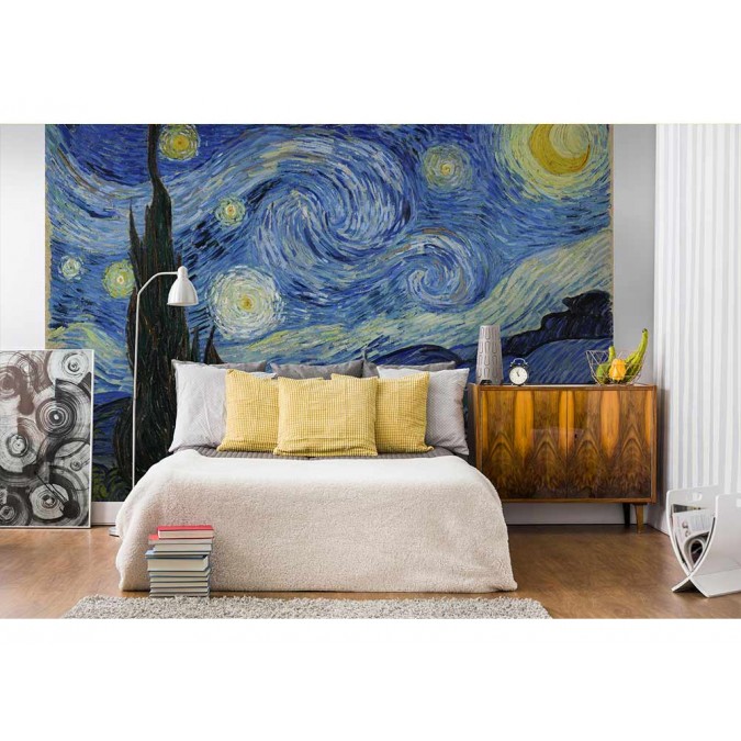 MS-5-0250 Vliesová obrazová fototapeta The Starry Night - Vincent Van Gogh, veľkosť 375 x 250 cm