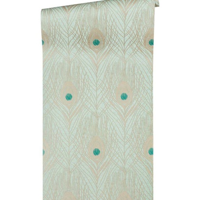 P492460010 A.S. Création vliesová tapeta na stenu Styleguide Design 2024 zámocký motív s pierkami, veľkosť 10,05 m x 53 cm