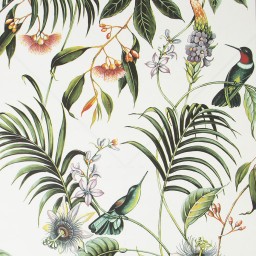 106975 Vliesová tapeta na stenu z kolekcie Vavex 2022 s rastlinným motívom, mučenky a vtákov, veľkosť 52 cm x 10,05 m