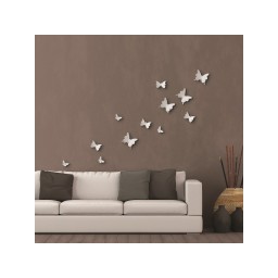 Nástenná dekorácia 3D Crearreda SD White Butterflies 24001 biele motýle