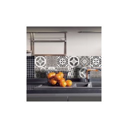 Samolepiace dekorácie Crearreda Tile Cover Brown 31219 Kachlík, hnedo-biele ornamenty