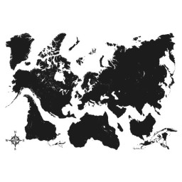 Samolepiace dekorácie Crearreda L čierna mapa sveta 44214