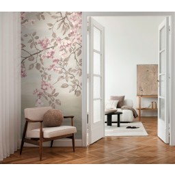 79144-8 Tapetový panel / vliesová tapeta, role 8,80x0,53 m, farba krémová, ružová, zelená