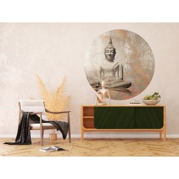 CR 3302 AG Design fototapety ekologická vliesová samolepiaca 2-dielna okrúhla Budha, veľkosť 140x140 cm