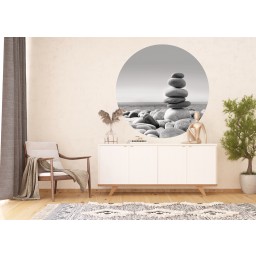 CR 3307 AG Design fototapety ekologická vliesová samolepiaca 2-dielna okrúhla Kamenná pyramída, veľkosť 140x140 cm