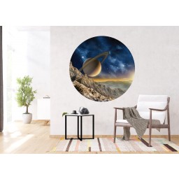 CR 3315 AG Design fototapety ekologická vliesová samolepiaca 2-dielna okrúhla Výhľad na Saturn, veľkosť 140x140 cm