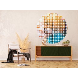CR 3324 AG Design fototapety ekologická vliesová samolepiaca 2-dielna okrúhla Farebná geometria, veľkosť 140x140 cm
