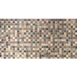 D0014 3D obkladový umývateľný panel PVC obklad mozaika tmavo hnedá, veľkosť 93,5 x 46,9 cm