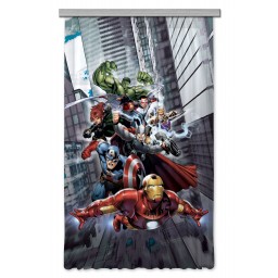 FCS L 7168 AG Design textilný foto záves detský obrazový Marvel - Avengers FCSL 7168, veľkosť 140 x 245 cm