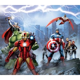 FCS XL 4328 AG Design textilný foto záves detský delený obrazový Avengers Marvel FCSXL 4328, veľkosť 180 x 160 cm