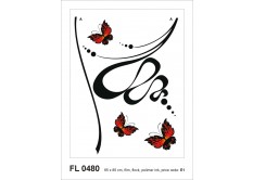 FL 0480 AG Design Samolepiace dekorácie - samolepka na stenu - Abstraction with butterflies, veľkosť 65 cm x 85 cm