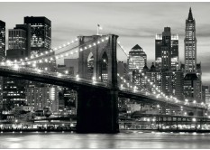 FTN S 2465 AG Design vliesová fototapeta 4-dielna Brooklyn bridge black and white, veľkosť 360 x 270 cm