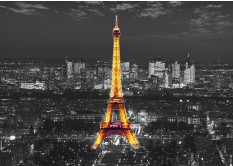 FTN S 2468 AG Design vliesová fototapeta 4-dielna Eiffel in the night, veľkosť 360 x 270 cm