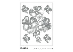 F 0458 AG Design Samolepiace dekorácie - samolepka na stenu - Bunch silver, veľkosť 65 cm x 85 cm