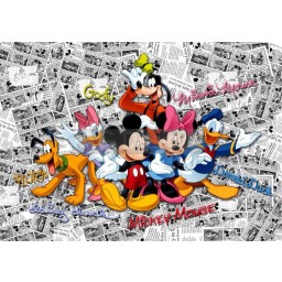 FTD2225 Fototapeta na stenu 4-dielna Disney Mickey Mouse FT 2225, veľkosť 360x254 cm