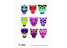 K 1022 AG Design Samolepiace dekorácie - samolepka na stenu - Owls, veľkosť 65 cm x 85 cm