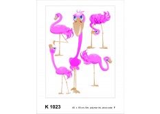 K 1023 AG Design Samolepiace dekorácie - samolepka na stenu - Flamingo, veľkosť 65 cm x 85 cm