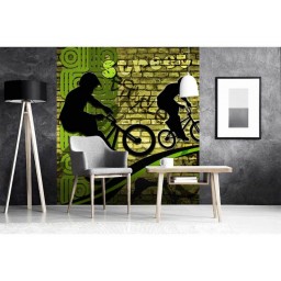 MS-3-0328 Vliesová obrazová fototapeta Bicycle Green, veľkosť 225 x 250 cm
