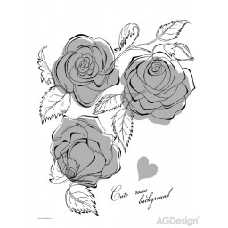 FL 1034 AG Design Samolepiace dekorácie - samolepka na stenu - Ruže, veľkosť 65 cm x 85 cm